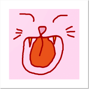 Cat Face - A cat laughing out loud Posters and Art